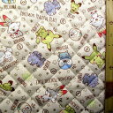 Q- キルティング 生地 布 ポケピース ( ポケットモンスター ) ( ベージュ系 ) 柄番号138( 2025 ) キルティング生地 キルト 生地幅-約105cm 表地-オックス( 綿100% ) ( ポケ ピース ピースフル ポケモン モンスター モンスターボール ピカチュウ )(3)