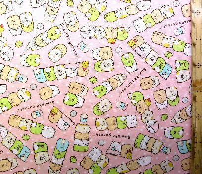 ★残りわずかです（廃番になりました） キャラクター 生地 すみっコぐらし （ ピンク ) 柄番号2 【 生地..