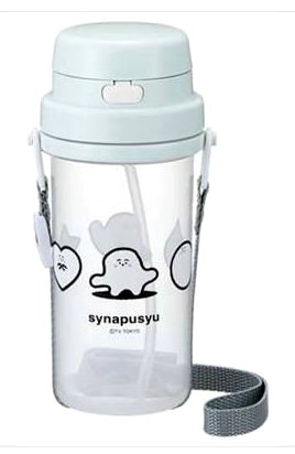 キャラクター 水筒 シナぷしゅ（ グレー系 ) 370ml （ ワンタッチオープン ストローボトル ) （ ぷしゅぷしゅ しなぷしゅ ランチグッズ 食器 ランチ 遠足 給食 キッズ 子供 )【×メール便 （ ゆうパケット ) 不可】