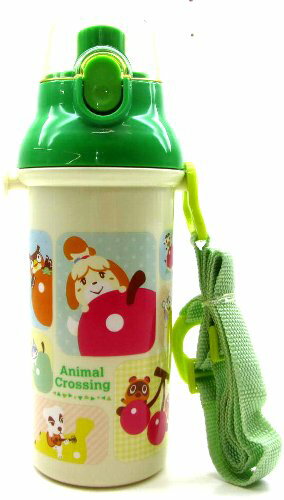 キャラクター 水筒 どうぶつの森 （ どうぶつの森21 ) （ クリーム ) 480ml （ ワンタッチオープン 直飲みタイプ ) ( あつまれ とびだせ )（ ランチグッズ ランチ すいとうお弁当 遠足 給食 キッズ 子供 ) 【×メール便 （ ゆうパケット ) 不可】