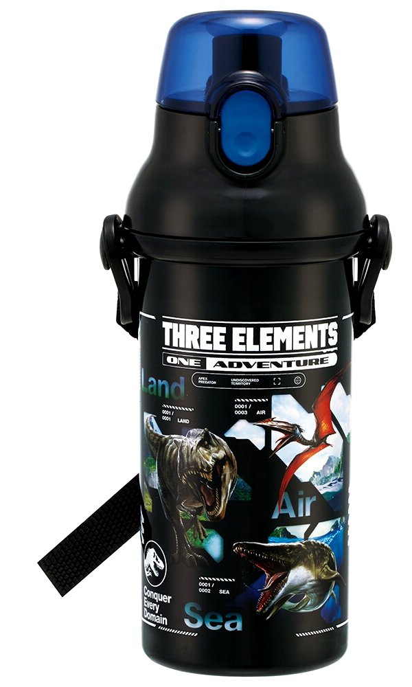 キャラクター 水筒 ジュラシック ワールド （ 黒系 ) 480ml （ ワンタッチオープン...