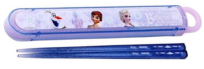 キャラクター 引きフタ箸箱セット （ お箸 ) アナと雪の女王 （ 薄パープル系 )（ 本体 約27×195×15mm ） （ あな雪 アナ雪 エルサ オラフ ディズニー キャラクターグッズ ランチグッズ 食器 お弁当 カトラリー 遠足 給食 )【メール便 OK】