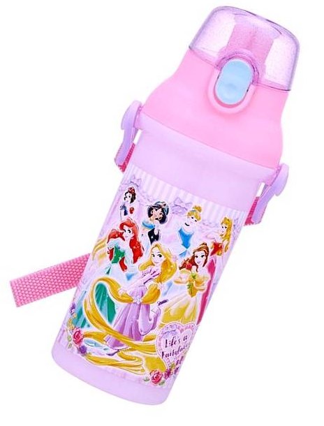 乐天商城 - キャラクター 水筒 ディズニー プリンセス （ ピンクパープル系 ) 480ml （ ワンタッチオープン 直飲みタイプ ) （ ディズニー ラプンツェル シンデレラ オーロラ アリエル ベル 白雪姫 ランチグッズ )【×メール便 （ ゆうパケット ) 不可】