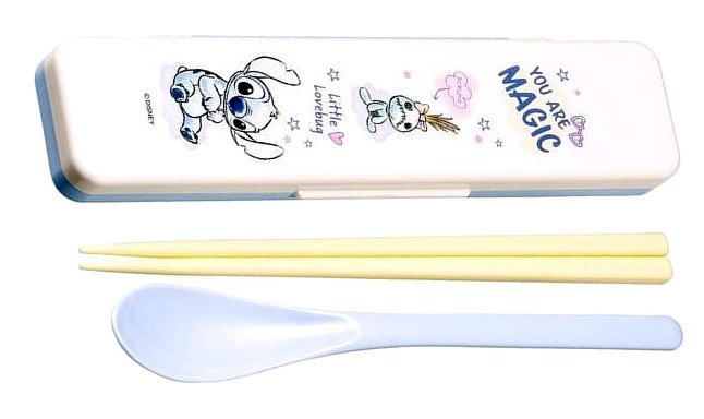 キャラクター スプーン お箸 （ コンビセット ) ケース付き リロ ＆ スティッチ （ アイボリー系 )（ ..