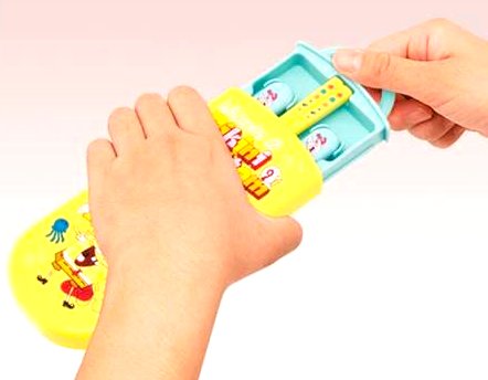 キャラクター スプーン フォーク お箸 （ 三点セット スライド式 トリオ ) ケース付き スポンジボブ（ イエロー系 )（ 本体 約76×198×17mm ）（ ボブ カーニ イカルド パトリック スポンジボブ カトラリーセット ランチグッズ カトラリーセット )