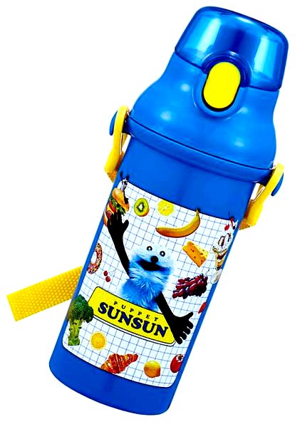 キャラクター 水筒 パペットスンスン （ 青系 ) 480ml （ ワンタッチオープン 直飲みタイプ ) （ 水筒 パペットスンスン 水筒 スンスン 水筒 パペットスンスン水筒 水筒パペットスンスン スンスン水筒 水筒スンスン )