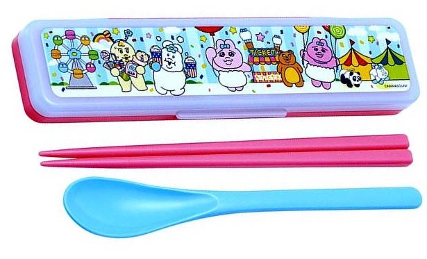 Rakuten - キャラクター スプーン お箸 （ 二点セット ) ケース付き おぱんちゅうさぎ（ レトロ遊園地 ピンク系 ) （ 本体 約47×188×18mm ） （ おぱんちゅうさぎ カトラリーセット おぱんちゅうさぎ お箸 おぱんちゅうさぎ ) 【メール便 OK】