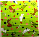 キャラクター ランチクロス ムーミン ( グリーン系 ) ( サイズ 約43×43cm ポリエステル100%) ◆ほつれないために縁は縫ってないタイプです。( ムーミン谷のなかまたち MOOMIN )( ランチーフ 給食ナフキン ハンカチ ハンドメイド )(3)