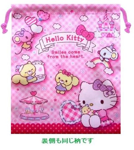 sanrio ハローキティ 90s 巾着 単品販売 ヒョウ ピンク 日焼け