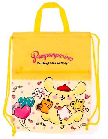 乐天商城 - キャラクター 巾着 ナップザック （ ナップサック ） ポムポムプリン （ イエロー系 ) （ サイズ 約39×32×マチ6cm ）（ ナップサック ポムポムプリン ナップサック プリン ナップサック 巾着 ポムポムプリン 巾着 プリン 巾着 プリンちゃん サンリオ）