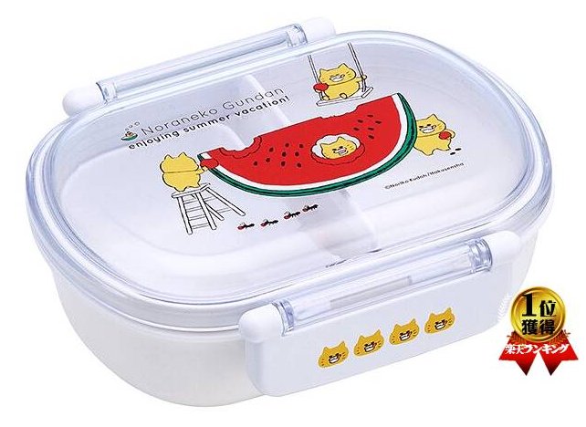 キャラクター ランチボックス （ お弁当箱 ) ノラネコぐんだん （ オフホワイト ） （ 360ml ) （ 野良猫 のらねこ 軍団 絵本 ランチグッズ 食器 ランチ お弁当 遠足 給食 キッズ 子供 ) 【×メール便 （ ゆうパケット ) 不可】のサムネイル