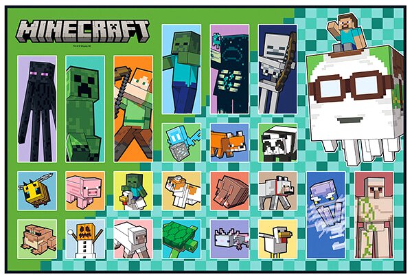 乐天商城 - キャラクター レジャーシート マインクラフト（ Minecraft 26 グリーン系 )（ メーカー表記 ミニサイズ 1人用 )（ サイズ-約60×90cm ) （ レジャーシート マインクラフト レジャーシート マイクラ レジャーシート ピクニック シート 一人用 )