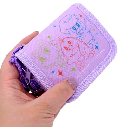 手芸のピロル 生地と雑貨と手芸のキャラクター 財布 ウォレット ポケットモンスター （ パープル系 ） 素材 ポリエステル （ 高さ9.5× 幅11.5×厚み2cm ) （ ポケモン モンスターボール ピカチュウ 薄紫系 さいふ コインケース 二つ折り ファスナー RF ウォレット コンパクト )｜アングル2