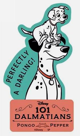 キャラクター ステッカー シール 101匹わんちゃん （ ポンゴとペッパー ) （ サイズ　約8×4.5cm 1枚入り ) ( ステッカー 101匹わんちゃん ステッカー 101匹わんちゃんステッカー ステッカー101匹わんちゃん ディズニー デコステッカー )