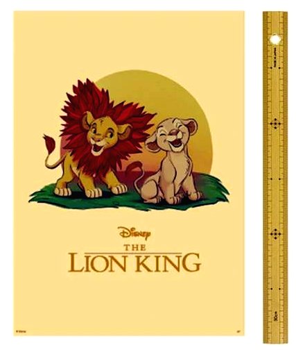 キャラクター ポスター ステッカー シール ライオンキング （ シンバ＆ナラ ) （ サイズ　約29.7×21cm A4サイズ 1枚入り ) ( ステッカー ライオンキング ステッカー シンバ ステッカー ディズニー ステッカー ポスターステッカー ディズニー )