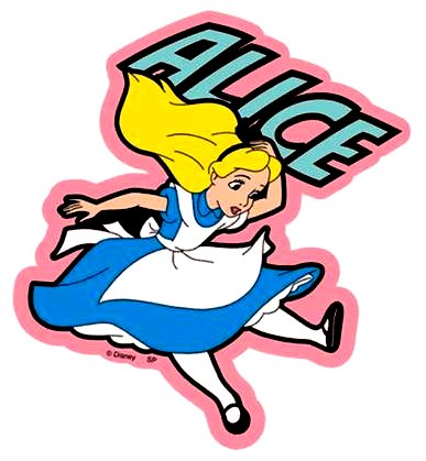 キャラクター ステッカー シール 不思議の国のアリス （ アリス ロゴ ) （ サイズ　約5.5×5.5cm 1枚入り ) ( ステッカー 不思議の国のアリス ステッカー アリス ステッカー ディズニー ステッカー デコステッカー ディズニー )