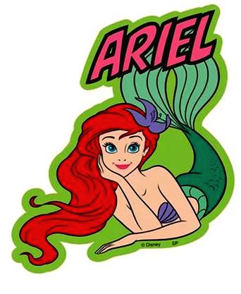 キャラクター ステッカー シール ディズニー プリンセス （ アリエル ロゴ ) （ サイズ　約5.5×5.5cm 1枚入り ) ( ステッカー プリンセス ステッカー アリエル ステッカー ディズニー ステッカー デコステッカー ディズニー )