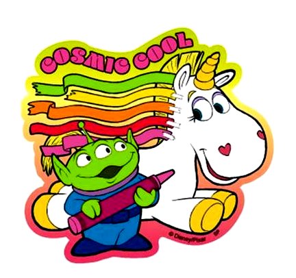 キャラクター ステッカー シール トイ ストーリー （ エイリアン/レインボー ) （ サイズ　約9×10.5cm 1枚入り ) ( ステッカー トイストーリー ステッカー エイリアン ステッカー ディズニー ステッカー デコステッカー ディズニー )