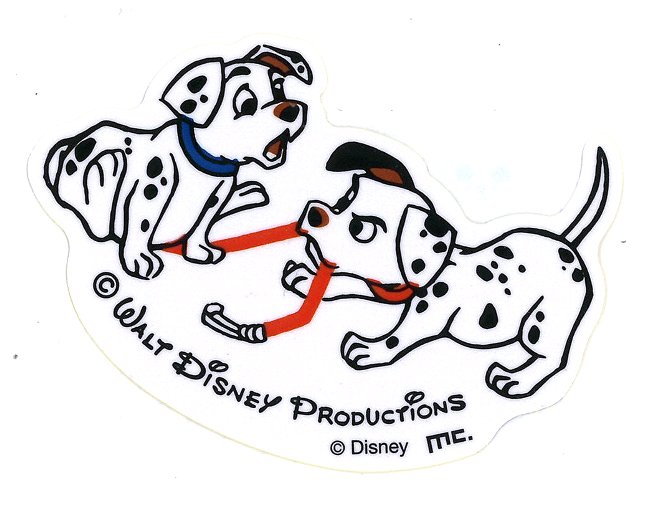 キャラクター ステッカー シール ディズニー復刻シリーズ （ 101匹わんちゃん ) （ サイズ　約4.5×6.2cm 1枚入り ) ( ディズニー ダイカット アメリカン雑貨 かわいい おしゃれ かっこいい マーク ワッペン デコステッカー ビニール )