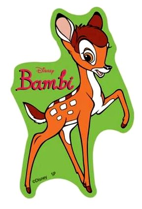 キャラクター ステッカー シール バンビ （ バンビ ) （ サイズ　約8×5cm 1枚入り ) ( ステッカー バンビ ステッカー ディズニー ステッカー デコステッカー )