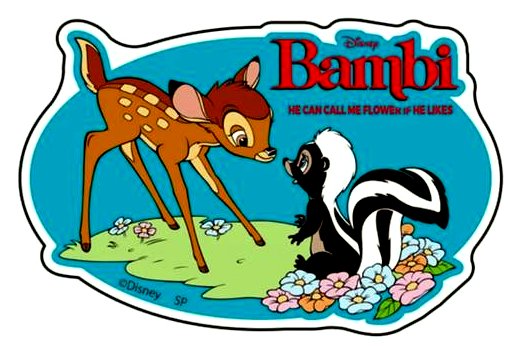 キャラクター ステッカー シール バンビ （ バンビフレンド ) （ サイズ　約5×8cm 1枚入り ) ( ステッカー バンビ ステッカー ディズニー ステッカー デコステッカー )