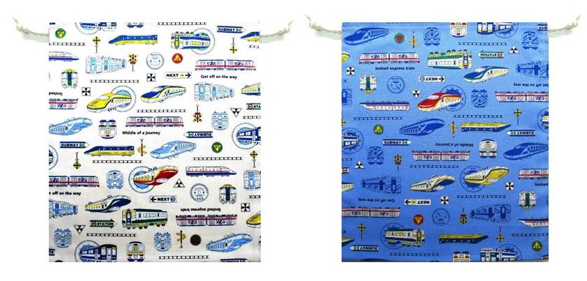 体操服入れ （ 手作り ) 電車がいっぱい 柄番号2 （ 巾着袋 大 体操服袋 体操着入れ 体操着袋 男の子 ..