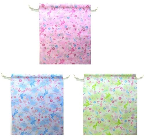 Drawstring Bags - 体操服入れ （ 手作り ) 花と妖精 （ 巾着袋 大 体操服袋 体操着入れ 体操着袋 男の子 女の子 かわいい おしゃれ 小物入れ 学校 幼稚園 お祝い 入園 入学 ) 【メール便OK】