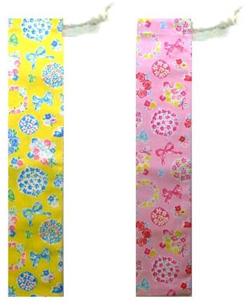 たて笛入れ＜手作り＞ フラワー リボン （ 縦笛入れ 縦笛 ケース 縦笛 袋 たて笛ケース ものさし入れ ..