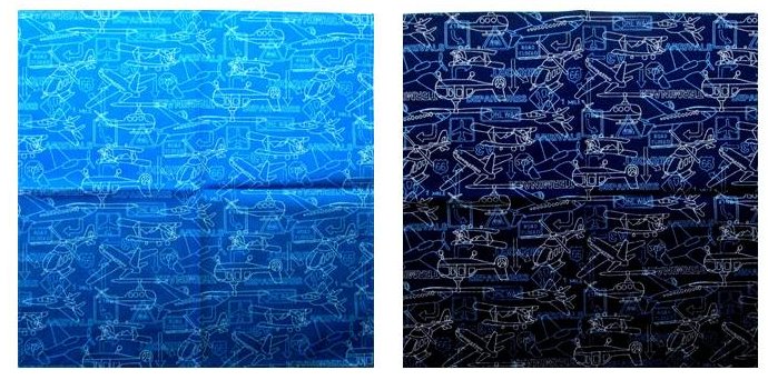 手作り ランチクロス 飛行機とヘリコプター サイズー約43cm×43cm（ ランチョンマット 給食ナフキン ラ..