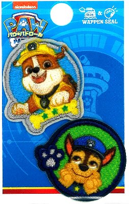 乐天商城 - キャラクター 刺しゅうワッペン パウパトロール （ Paw Patrol ) （ ラブル＆チェイス丸 ) （ メーカー表記 ミニ ) （ 大きさ 約3.5×3.3cm 約3×3.3cm 各1枚入り ） （ ワッペン パウパト ワッペン パウパトロール ワッペン ワッペンパウパト )