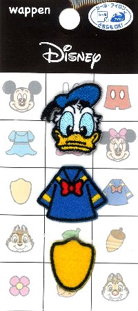 乐天商城 - キャラクター 刺しゅう ワッペン ディズニー （ ドナルドダック )（ 大きさ　約2.5×2cm 約2×2.5cm 約2×1.5cm 各1枚入り ) （ ディズニー キャラクターワッペン アップリケ アイロン かわいい おしゃれ マーク キッズ こども 男の子 女の子 )