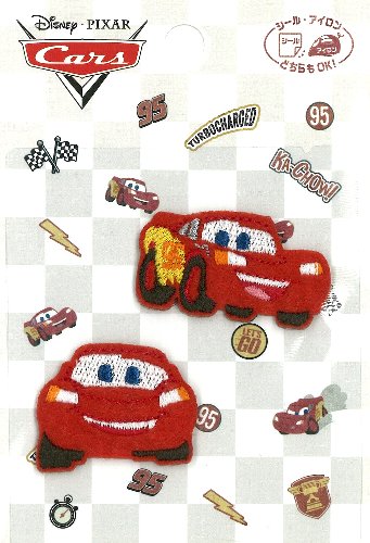 キャラクター 刺しゅう ワッペン Cars （ カーズ ) （ 大きさ 約2×4cm 約2.5×3cm 各1枚入り ) （ ワッペン カーズ ワッペン ワッペンカーズ カーズワッペン ワッペン ディズニー アップリケ )