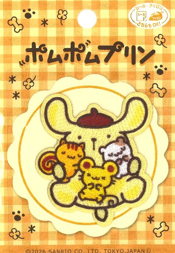 Rakuten - キャラクター 刺しゅう ワッペン ポムポムプリン （ 大きさ　約6×5cm 1枚入り ) （ ワッペン ポムポムプリン ワッペン ワッペンポムポムプリン ポムポムプリンワッペン ワッペン プリン ワッペン サンリオ アップリケ )