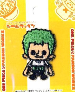 ★残りわずかです(廃番になりました) キャラクター シール ワッペン ワンピース ( ロロノア ゾロ ) 小サイズ ( ワッペン アップリケ シールタイプ 接着 ハンドメイド かわいい おしゃれ大人 子供 こども 女の子 男の子 入園 入学 )