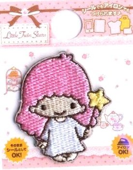 キャラクター シール ワッペン キキララ ( リトルツインスターズ ) ( ララ ) ( ワッペン アップリケ シールタイプ 接着 ハンドメイド かわいい おしゃれ大人 子供 こども 女の子 男の子 入園 入学 )