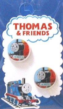Button - キャラクター ボタン 機関車トーマス （ 丸 ボタン ) 小 ジェームス （ キャラクター ボタン チルドボタン チャイルド ボタン ぼたん 釦 飾り アクセサリー 可愛い かわいい 子供 こども 手芸 ) 【メール便 （ ゆうパケット ) OK】