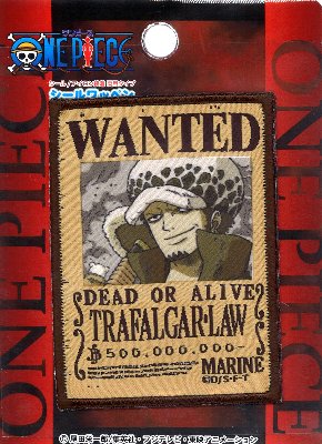 ★残りわずかです（廃番になりました） キャラクター 刺しゅう ワッペン ワンピース （ WANTEDロー2 ) （ キャラクターワッペン アップリケ アイロン 刺繍 かわいい おしゃれ マーク キッズ 子供 こども 男の子 女の子 入園 入学 )のサムネイル