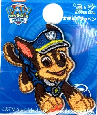 貼花補丁 - キャラクター 刺しゅう ワッペン パウパトロール （ Paw Patrol ) （ メーカー表記ミニ )（ ポーズ チェイス )（ 大きさ　約3.5×3.5cm 1枚入り ） （ ワッペン パウパト ワッペン パウパトロール ワッペン ワッペンパウパト パウパトワッペン )