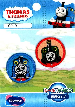 乐天商城 - キャラクター 刺しゅう ワッペン 機関車トーマス 小 ( トーマス＆エミリー ) （大きさ　約3×3cm 2枚入り ) （ ワッペン トーマス ワッペン 機関車トーマス ワッペン ワッペントーマス トーマスワッペン アップリケ )