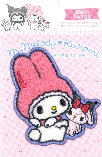 ＜今も昔も、キャラクターは人気絶大です！＞ ★サイズがありますので、ご確認ください。※台紙やパッケージは随時変わることがあります ★サガラ刺繍は、太いアクリルの糸をチェーンステッチ刺繍やモコモコしたパイル状にボリュームを持たせた、高級感があるワッペンです。 　　　 アイロン接着＋シール マイメロディ＆クロミ 　 ワッペン・アップリケ・ネームテープ・ひざあて各種”　超大量にあります！