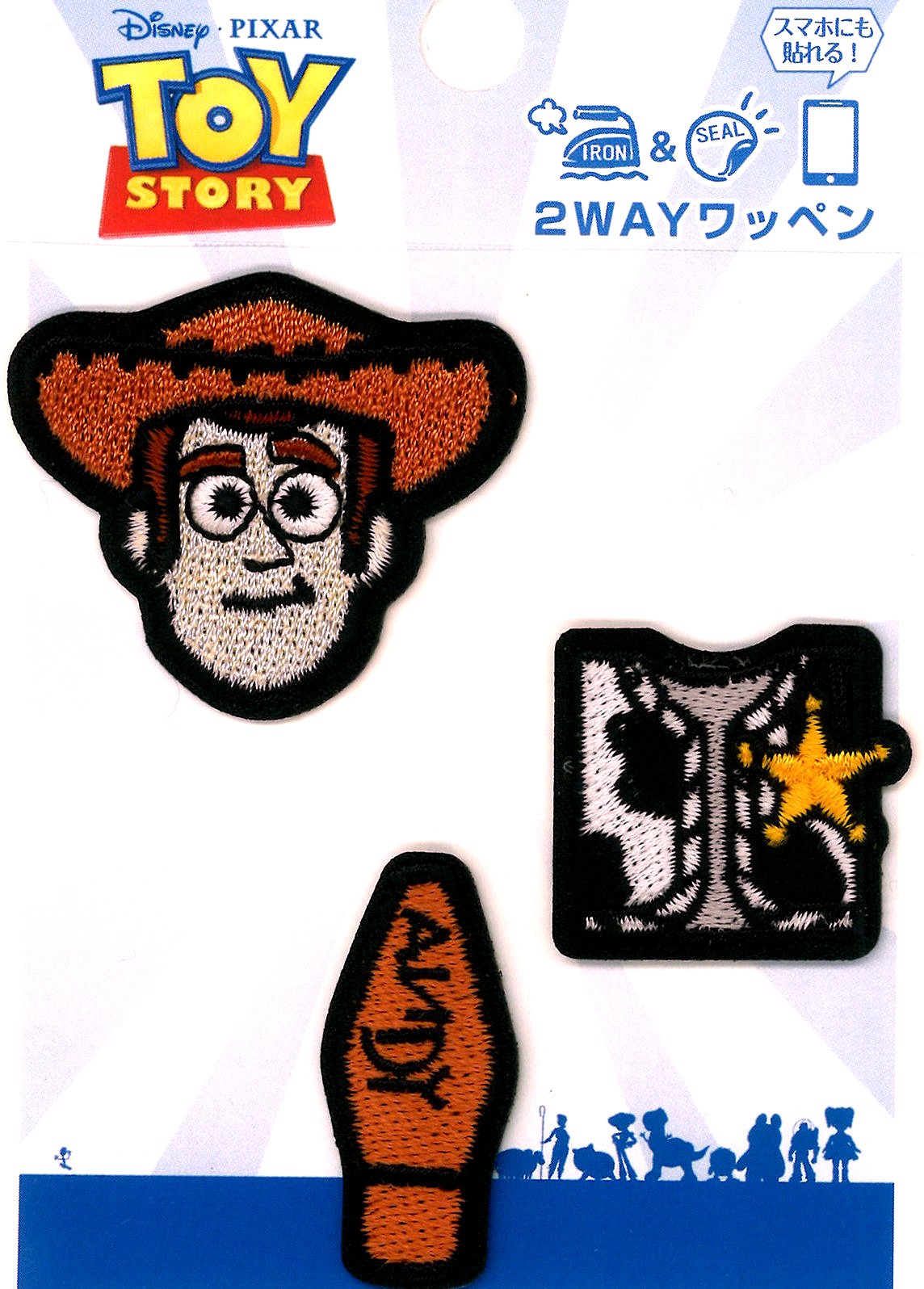 キャラクター 刺しゅう ワッペン トイストーリー （ ウッディパーツアイコンセット ）（ 大きさ 約3.5×4cm 約2.6×2.8cm 約3.5×1.5cm 各1枚入り ) ( ワッペン トイストーリー ワッペン ワッペン トイ・ストーリー ワッペン ディズニー )