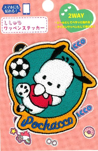 Rakuten - キャラクター 刺しゅう ワッペン （ ステッカー ) ポチャッコ （ メーカー表記 大 ) （ 大きさ 約 6.5×6.5cm　1枚入 ) （ ワッペン ポチャッコ ワッペン ワッペンポチャッコ ポチャッコワッペン ワッペン サンリオ ポチャコ アップリケ ステッカー )