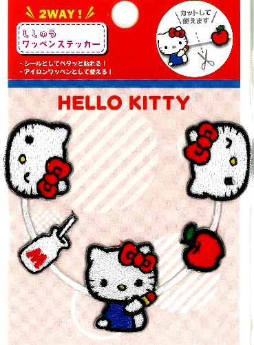キャラクター 長〜い ワッペン （ ステッカー ) ハローキティ （ ラインワッペン )...