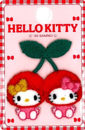キャラクター 刺しゅう ワッペン キティ（ さくらんぼ ) （ 大きさ　約4.5×4.5cm 1枚入り ) （ ワッペン キティちゃん ワッペン キティ ワッペン ハローキティ ワッペン ワッペンキティ ワッペンキティちゃん サンリオ さくらんぼ サクランボ )