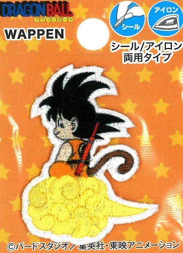 キャラクター 刺しゅう ワッペン ドラゴンボール （ 悟空 筋斗雲)（ 大きさ　約4.5×3.5cm 1枚入り メーカー表記ミニ )( ワッペン ドラゴンボール ワッペンドラゴンボール ごくう きんとうん アイロン マーク キッズ )