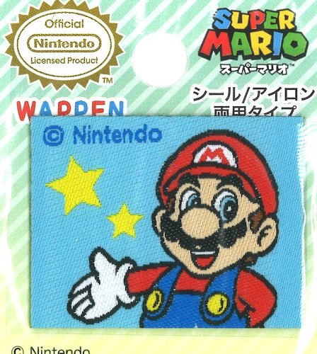 キャラクター 織りシール（ 刺しゅう ） ワッペン スーパーマリオ （ マリオ ) （ 大きさ　約3×4cm 1枚入り ) （ ワッペン マリオ ワッペン スーパーマリオ ワッペン ワッペンマリオ マリオワッペン アップリケ )