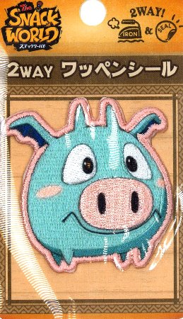 乐天商城 - ★残りわずかです（廃番になりました） キャラクター 刺しゅう （ 輸入 ) ワッペン スナックワールド （ ブタ子 ) （ キャラクターワッペン アップリケ アイロン 刺繍 かわいい おしゃれ マーク キッズ 子供 こども 男の子 女の子 入園 入学 )