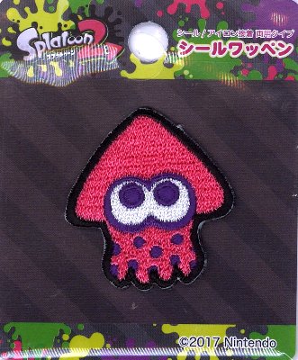 刺しゅう ワッペン スプラトゥーン2 （ ネオピンク ) 【キャラクター ワッペン アップリケ 手芸用品】