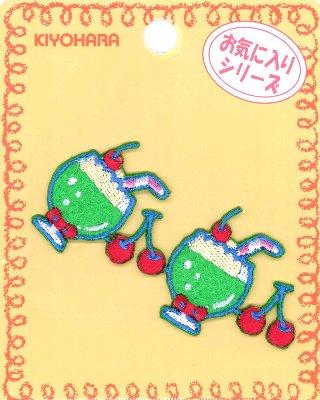 刺しゅう （ 連続 ) ワッペン お気に入りシリーズ （ クリームソーダ ) （ ワッペン アップリケ アイロン マーク 刺繍 かわいい おしゃれ マーク キッズ 子供 こども 男の子 女の子 入園 入学 )