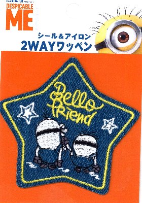 キャラクター 刺しゅう ワッペン 怪盗グルー （ ミニオン ) （ スケッチ 星 大 ) （ キャラクターワッ..